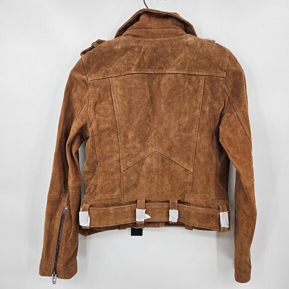 New Blank NYC Suede Moto Jacket Womens M El Dorado Brown Leather Blank NYC - Picture 4 of 7